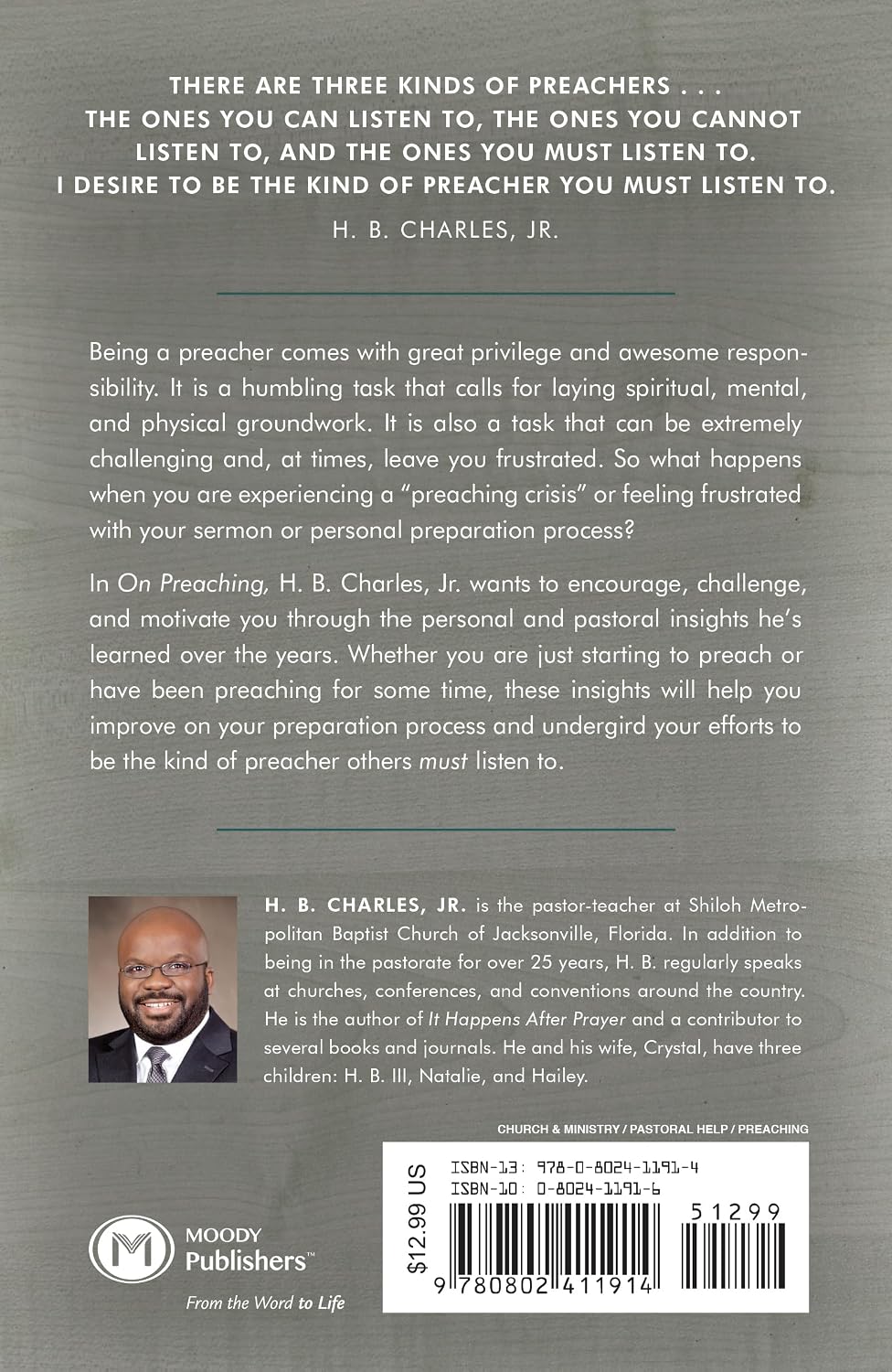 On Preaching: Personal & Pastoral Insights for the Preparation & Practice of Preaching by H B Charles Jr (Author)