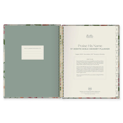 17-Month Bible Memory Planner (2027) - Garden Edition