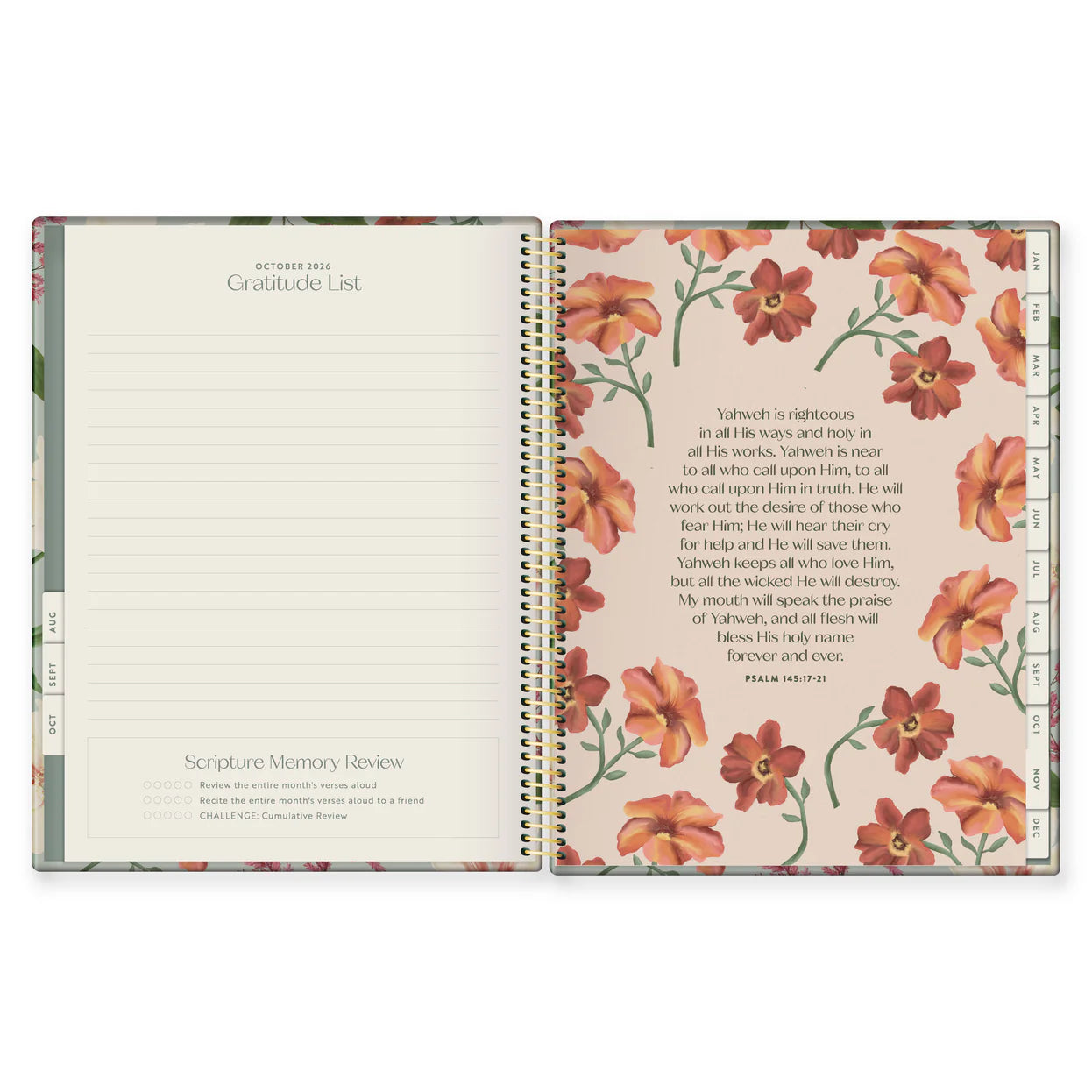 17-Month Bible Memory Planner (2027) - Garden Edition