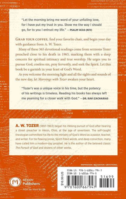 Mornings with Tozer: Daily Devotional Readings by A W Tozer (Author), Gerald B Smith (Compiler)