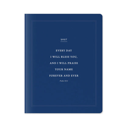 17-Month Bible Memory Planner (2027) - Navy Blue Edition