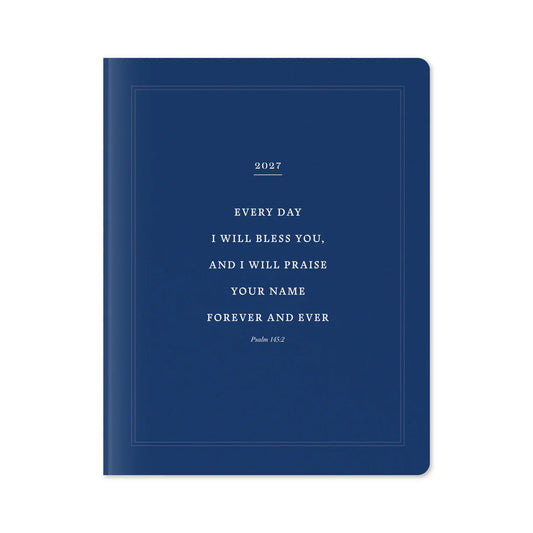 17-Month Bible Memory Planner (2027) - Navy Blue Edition